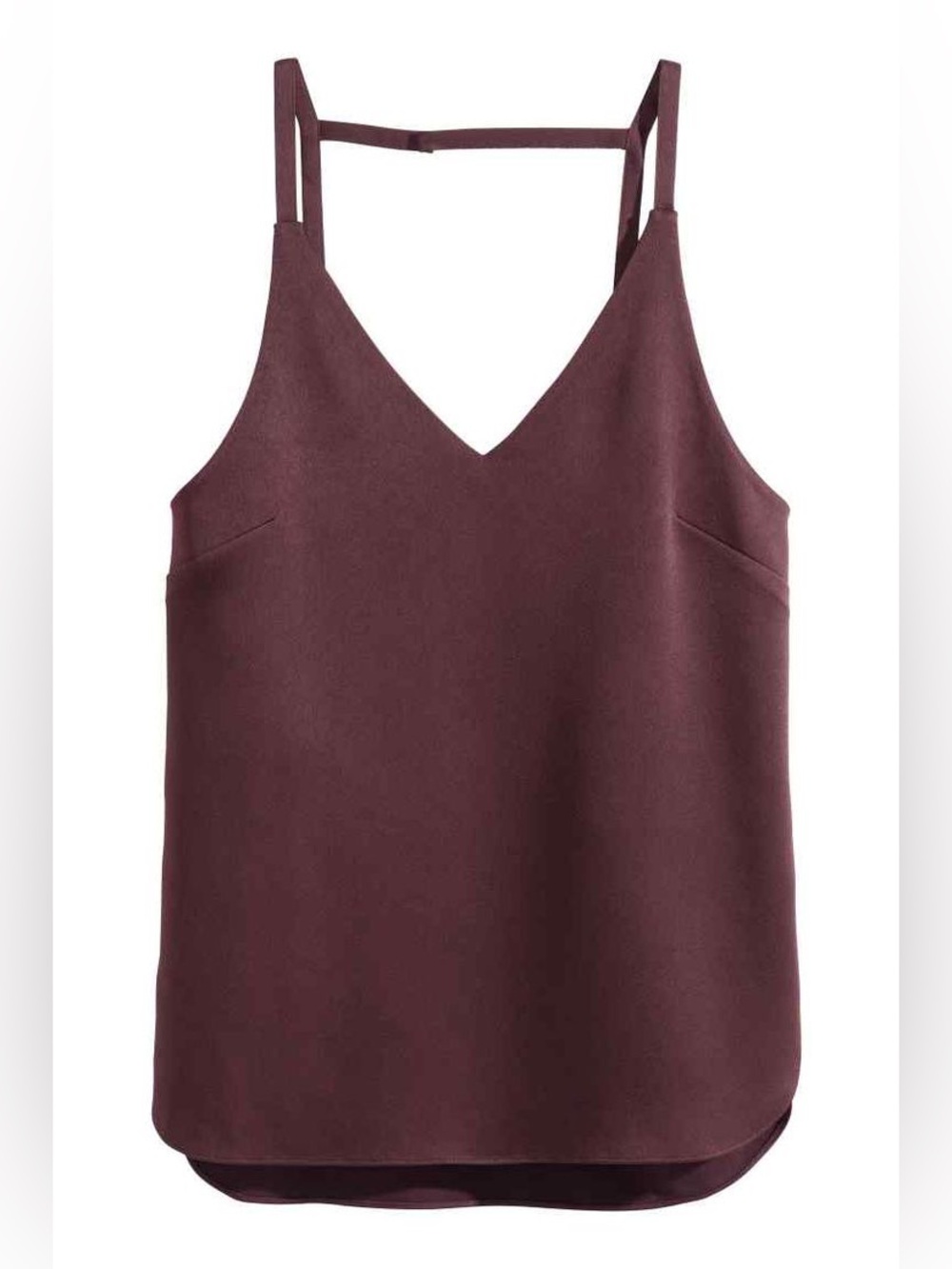 H&M Double-Strap V-Neck Camisole - Burgundy